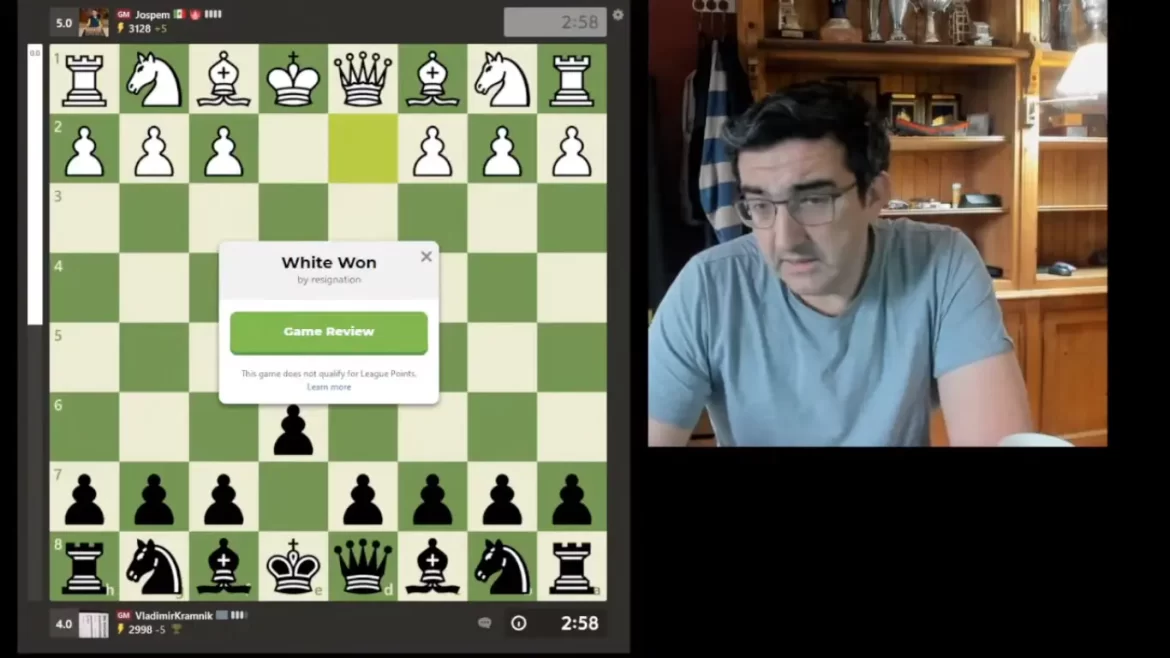Vladimir Kramnik resigns in 2 moves